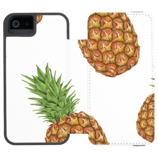 Coque Portefeuille Incipio Pour iPhone Motif de pomme de pin aquarelle 1 (Folio Ouvert)