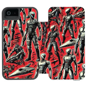 Coque-portefeuille iPhone 5 Incipio Watson™ Motif de robot humanoïde futuriste Robotique IA