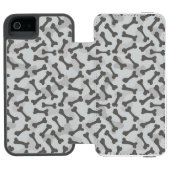 Coque Portefeuille Incipio Pour iPhone Motif de texture d'os à fond gris (Folio Ouvert)