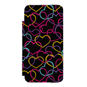 Coque-portefeuille iPhone 5 Incipio Watson™ Motif de Valentine avec des coeurs de couleur
