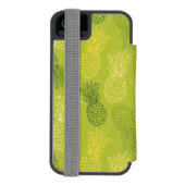Coque Portefeuille Incipio Pour iPhone Motif d'ensemble d'ananas sur le vert (Folio Dos)