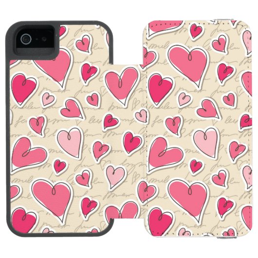 Coque Portefeuille Incipio Pour iPhone Motif des coeurs (Folio Ouvert)