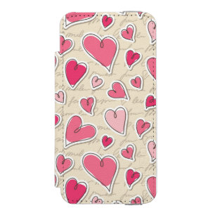 Coque-portefeuille iPhone 5 Incipio Watson™ Motif des coeurs