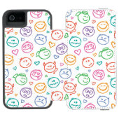 Coque Portefeuille Incipio Pour iPhone motif des sourires (Folio Ouvert)