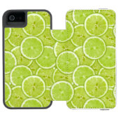 Coque Portefeuille Incipio Pour iPhone Motif des tranches vertes de chaux (Folio Ouvert)