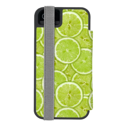 Coque Portefeuille Incipio Pour iPhone Motif des tranches vertes de chaux (Folio Dos)