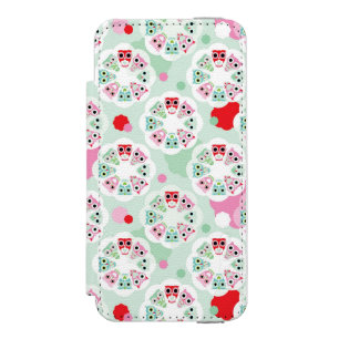 Coque-portefeuille iPhone 5 Incipio Watson™ motif en pastel d'arrière - plan de hibou de fleu