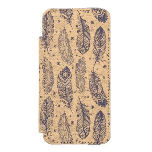 Coque-portefeuille iPhone 5 Incipio Watson™ Motif ethnique d'ensemble de plume