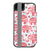 Coque Portefeuille Incipio Pour iPhone Motif ethnique rouge d'éléphant (Folio Dos)