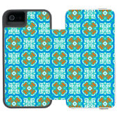 Coque Portefeuille Incipio Pour iPhone Motif ethnique turquoise (Folio Ouvert)