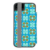 Coque Portefeuille Incipio Pour iPhone Motif ethnique turquoise (Folio Dos)