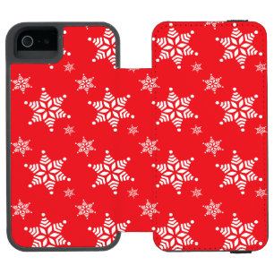 Coque-portefeuille iPhone 5 Incipio Watson™ Motif Flocon de Neige, Flocons de Neige Blancs, Ne