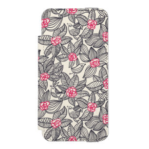 Coque-portefeuille iPhone 5 Incipio Watson™ Motif floral avec des oiseaux de bande dessinée
