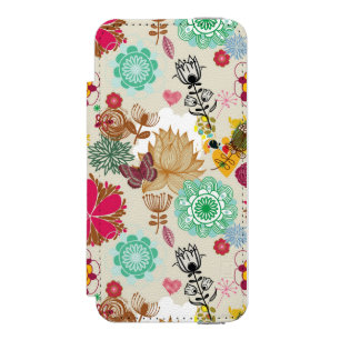 Coque-portefeuille iPhone 5 Incipio Watson™ Motif floral dans le rétro style