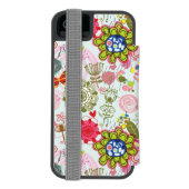 Coque Portefeuille Incipio Pour iPhone Motif floral dans le rétro style 2 (Folio Dos)