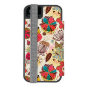 Coque Portefeuille Incipio Pour iPhone Motif floral dans le rétro style 4 (Folio Dos)