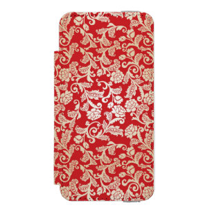 Coque-portefeuille iPhone 5 Incipio Watson™ Motif floral d'arrière - plan de damassé