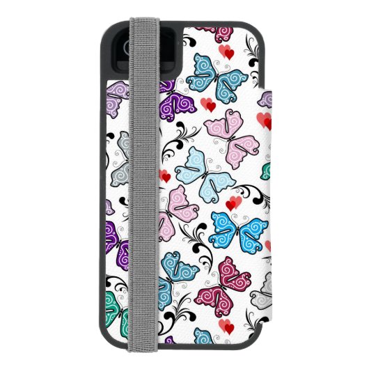 Coque Portefeuille Incipio Pour iPhone Motif floral de Valentine (Folio Dos)