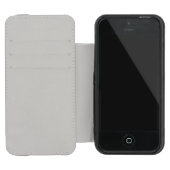 Coque Portefeuille Incipio Pour iPhone Motif floral gris sur le noir (Intérieur)