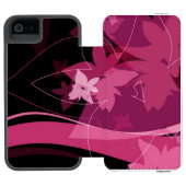 Coque Portefeuille Incipio Pour iPhone Motif floral magenta (Folio Ouvert)
