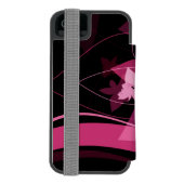 Coque Portefeuille Incipio Pour iPhone Motif floral magenta (Folio Dos)
