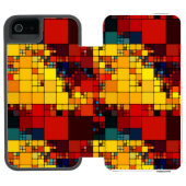 Coque Portefeuille Incipio Pour iPhone Motif géométrique d'arc-en-ciel vibrant abstrait (Folio Ouvert)