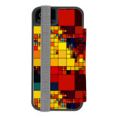 Coque Portefeuille Incipio Pour iPhone Motif géométrique d'arc-en-ciel vibrant abstrait (Folio Dos)
