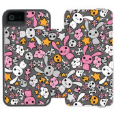 Coque Portefeuille Incipio Pour iPhone motif gris de kawaii (Folio Ouvert)