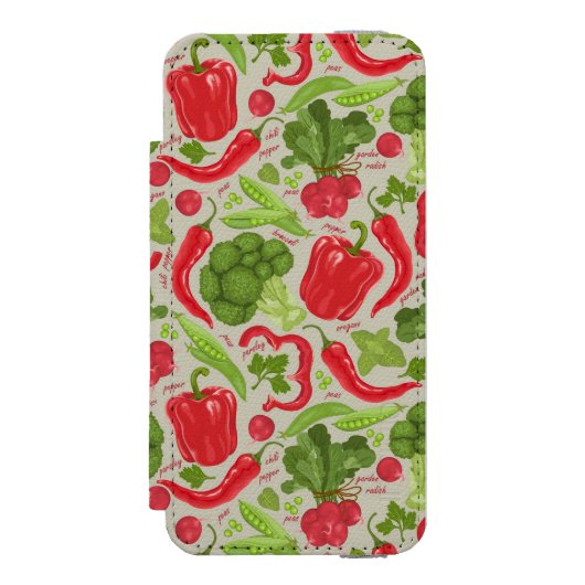 Coque Portefeuille Incipio Pour iPhone Motif lumineux des légumes frais (Folio Devant)