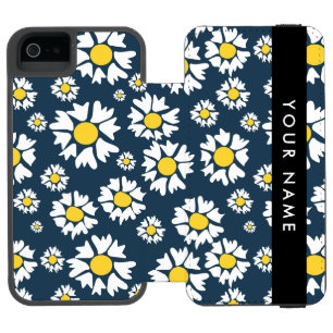 Coque-portefeuille iPhone 5 Incipio Watson™ Motif Marguerite, Marguerites Blanches, Votre Nom