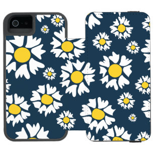 Coque-portefeuille iPhone 5 Incipio Watson™ Motif marguerite, Motif floral, Marguerites blanch