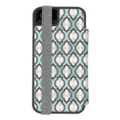 Coque Portefeuille Incipio Pour iPhone Motif marocain de turquoise (Folio Dos)