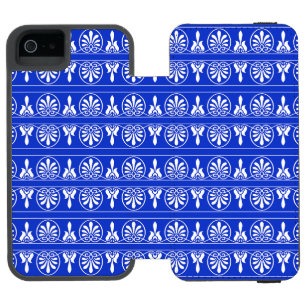 Coque-portefeuille iPhone 5 Incipio Watson™ Motif Méditerranéen Arabesque Grec Bleu