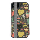 Coque Portefeuille Incipio Pour iPhone Motif mignon de lapins d'amour avec des coeurs (Folio Dos)