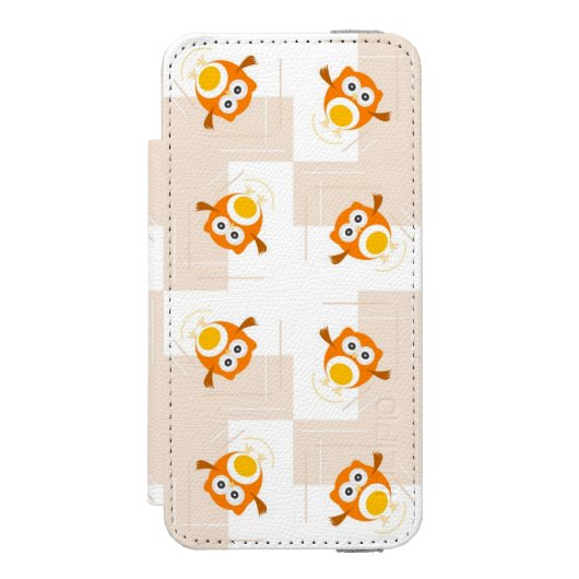 Coque Portefeuille Incipio Pour iPhone Motif orange d'illustration de hibou (Folio Devant)