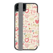 Coque Portefeuille Incipio Pour iPhone Motif romantique avec des coeurs et des lèvres (Folio Dos)