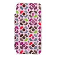motif rose de fleurs et de hiboux