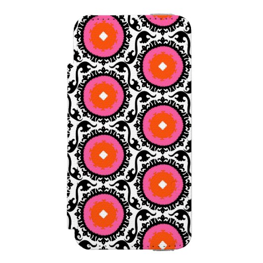Coque Portefeuille Incipio Pour iPhone Motif rose de Suzani (Folio Devant)
