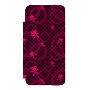 Coque-portefeuille iPhone 5 Incipio Watson™ Motif rose d'Emo avec des cercles