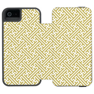 Coque-portefeuille iPhone 5 Incipio Watson™ Motif Sayagata, Japonais, Or et Blanc