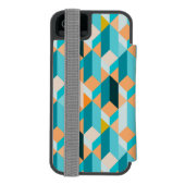 Coque Portefeuille Incipio Pour iPhone Motif turquoise et orange de formes (Folio Dos)
