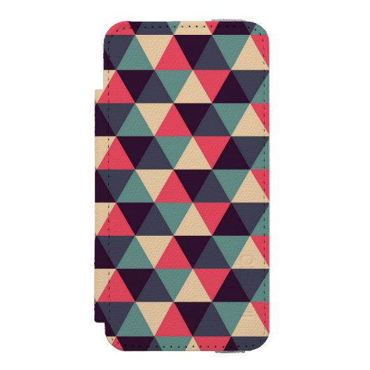 Coque Portefeuille Incipio Pour iPhone Motif turquoise et rose de triangle (Folio Devant)