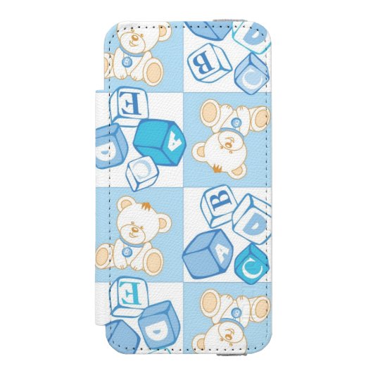 Coque Portefeuille Incipio Pour iPhone Motif vérifié d'ours de nounours (Folio Devant)