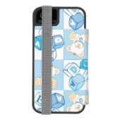 Coque Portefeuille Incipio Pour iPhone Motif vérifié d'ours de nounours (Folio Dos)