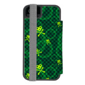 Coque Portefeuille Incipio Pour iPhone Motif vert d'Emo avec des cercles (Folio Dos)