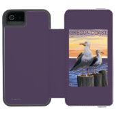 Coque Portefeuille Incipio Pour iPhone Mouettes de côte de l'Orégon (Folio Ouvert)