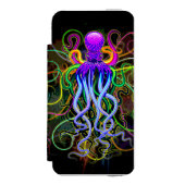 Coque Portefeuille Incipio Pour iPhone Octopus Luminescence psychédélique (Folio Devant)