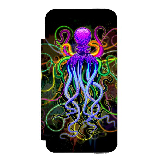 Coque Portefeuille Incipio Pour iPhone Octopus Luminescence psychédélique (Folio Devant)