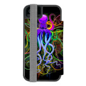 Coque Portefeuille Incipio Pour iPhone Octopus Luminescence psychédélique (Folio Dos)