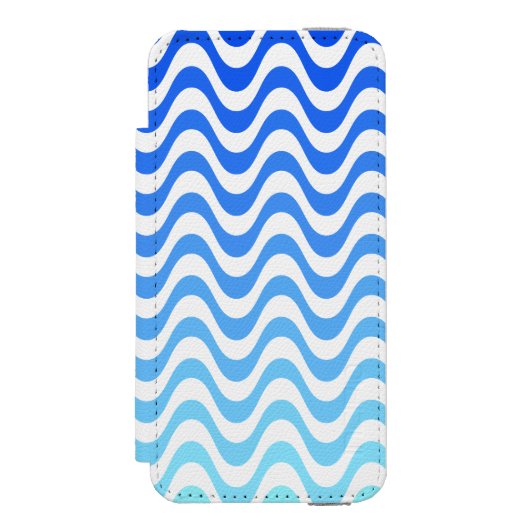 Coque Portefeuille Incipio Pour iPhone Ondes bleues dégradantes (Folio Devant)